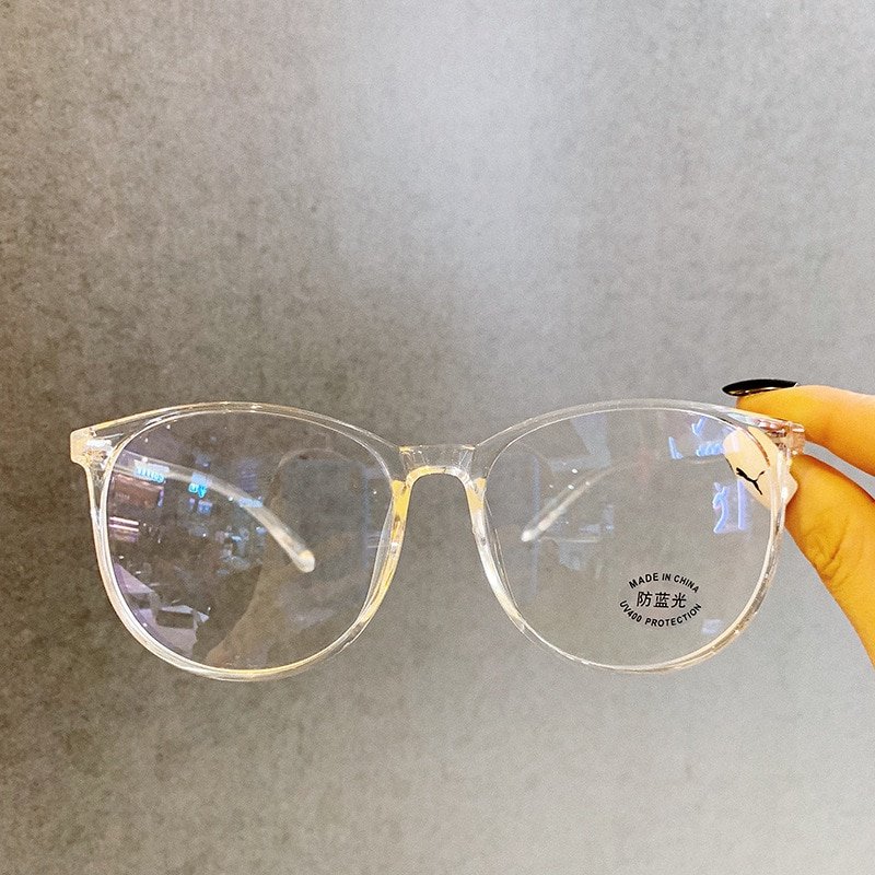 Transparent Anti Blue Light Rounded Glasses