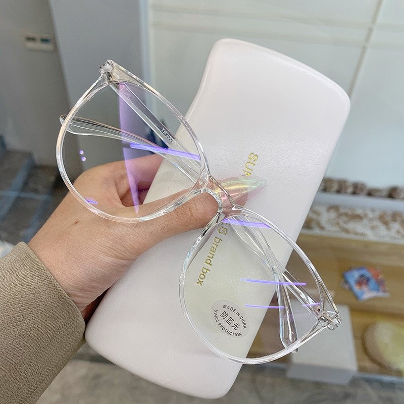 Transparent Anti Blue Light Rounded Glasses