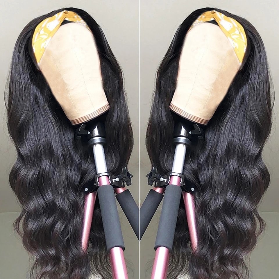 100% Human Hair Headband Wig