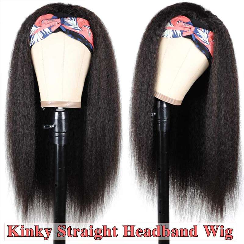 Kinky Straight Synthetic Headband Wig for Women